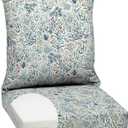 Arden Outdoor Foam Deep Seat Cushion Set, 24x24, Premium High-Density Foam, Never Flattens, Weather-Proof for Patio Chair Sofa Couch, Pistachio Botanical