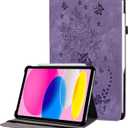 Case for iPad (A16) 11th Generation 11 Inch 2025, iPad 10th Generation 10.9 inch 2022, Auto Wake/Sleep Multi-Angle Flip PU Leather Cover with Pencil Holder, Purple