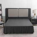Black Bed Skirt Queen Size Ruffled Bed Skirt with Split Corners, Queen Bed Skirt 12 Inch Drop, TSUTOMI Queen Size Bed Skirt Black for Ruffled Bed Skirt with Split Corners, Bed Skirts Queen Size