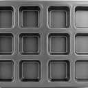 Beasea Brownie Pan with Dividers, 1 Set 12 Cavity All Edges Square Cupcake Brownie Pans Mini Cake Non Stick Baking Carbon Steel Bread Mold Small Edge 3x4 Individual Cutter Sheet Tray for Cookie Oven