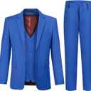 JPF Boy's Formal Suit Set Slim Fit Kids Tuxedo Suits for Wedding Teen Toddler Boy Dress Suit Outfit (16, Royal Blue)