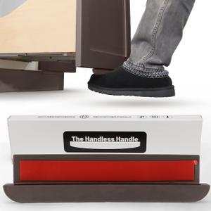 The Handless Handle  Hands-Free Garbage Drawer Foot Pull Handle, Touchless Opener for Drawers, Bins, & Cabinets (Brown, 1 Pack)