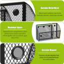 YINGHUA Magnetic Desk Organizer - 3 Compartment Metal Mesh Pen Holder for Locker, Whiteboard, Refrigerator, Office - Black Caddy