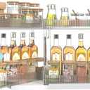 Spice Rack Organizer for Cabinet, 2-Tier Pull Out Seasoning Organizer, Slide & Rotate Spice Storage Rack, Easy to Install Spice Cabinet Organizers, Organizer Shelf for Home and Kitchen Use