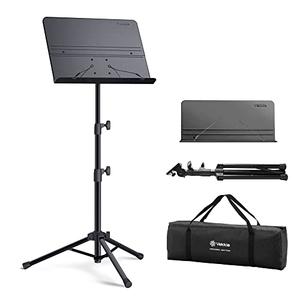 Vekkia Professional Portable Sheet Music Stand - Folding Adjustable Holder, Sturdy for Instrumental Performance, Band & Travel