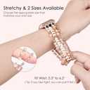 MOFREE Beaded Bracelet Apple Watch Band for Women 38mm 40mm 41mm 42mm, Elastic Stretch Women Strap Bands Compatible with iWatch Series 11/10/9/8/7/SE/6/5/4/3/2/1, Rose Gold for 5.3''-6.2'' Wrists