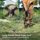 Mitclear Weed Puller Tool with Long Handle(58IN), 2-in-1 Gardening Hand Tools Weeds Remover, Weeder Rake & Garden Hoe Combo, Manual Weeding Puller Tool for Garden Yard Patio Lawn