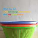 4 Pcs Large Plastic Wash Basket Round Perforated Colander Wash Vegetables and Fruits Drain Cooked Pasta Kitchen Essentials Food Strainer Basket Strainer Kitchen Blue Green Red Orange color