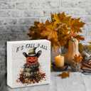 2 x Tis' the Season Home Fall Farmhouse Decorations Autumn Pumpkin Harvest Wood Artwork Box Sign Thanksgiving Block Signs for Fireplaces, Shelves, Coffee Bars, Bedrooms, Offices Decor (Its Fall Yall)