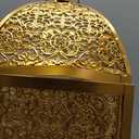 TRIROCKS Set of 2 Decorative Candle Lanterns 12/16.5'' H Candle Holder Gold