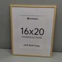 upsimples 16x20 Frames, Natural Solid Wooden Picture Frames, Display 11x14 with Mat or 16 x 20 Without, Vertical or Horizontal Wall Hanging, 1 Pack, Natural