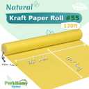 PerkHomy 36" x 1,440" (120') Lemon Yellow Kraft Paper Roll for Craft Bulletin Board Paper Art Table Covering Crafting Gift Wrapping Bouquet Packing Parcel 80GSM 55LB (Lemon Yellow, 36" x 120')
