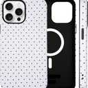 for iPhone 13/14 Case Cute Polka Dot Phone Case Compatible with MagSafe, Dual-Layer Shock Protection (Hard PC + Silicone) - Aesthetic Protective Phone Cover for Women Girls, White