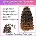 Boho Ocean Wave Crochet Hair 12Inch 8Packs Curly Crochet Hair