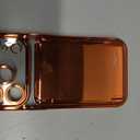 Meifigno for iPhone 17 Pro Wallet Case (Holds 3-4 Cards & Cash), Built-in Mirror & Kickstand, [Surround Raised Lens Protection] for iPhone 17 Pro Case with Card Holder for Women (6.3 inch), Orange