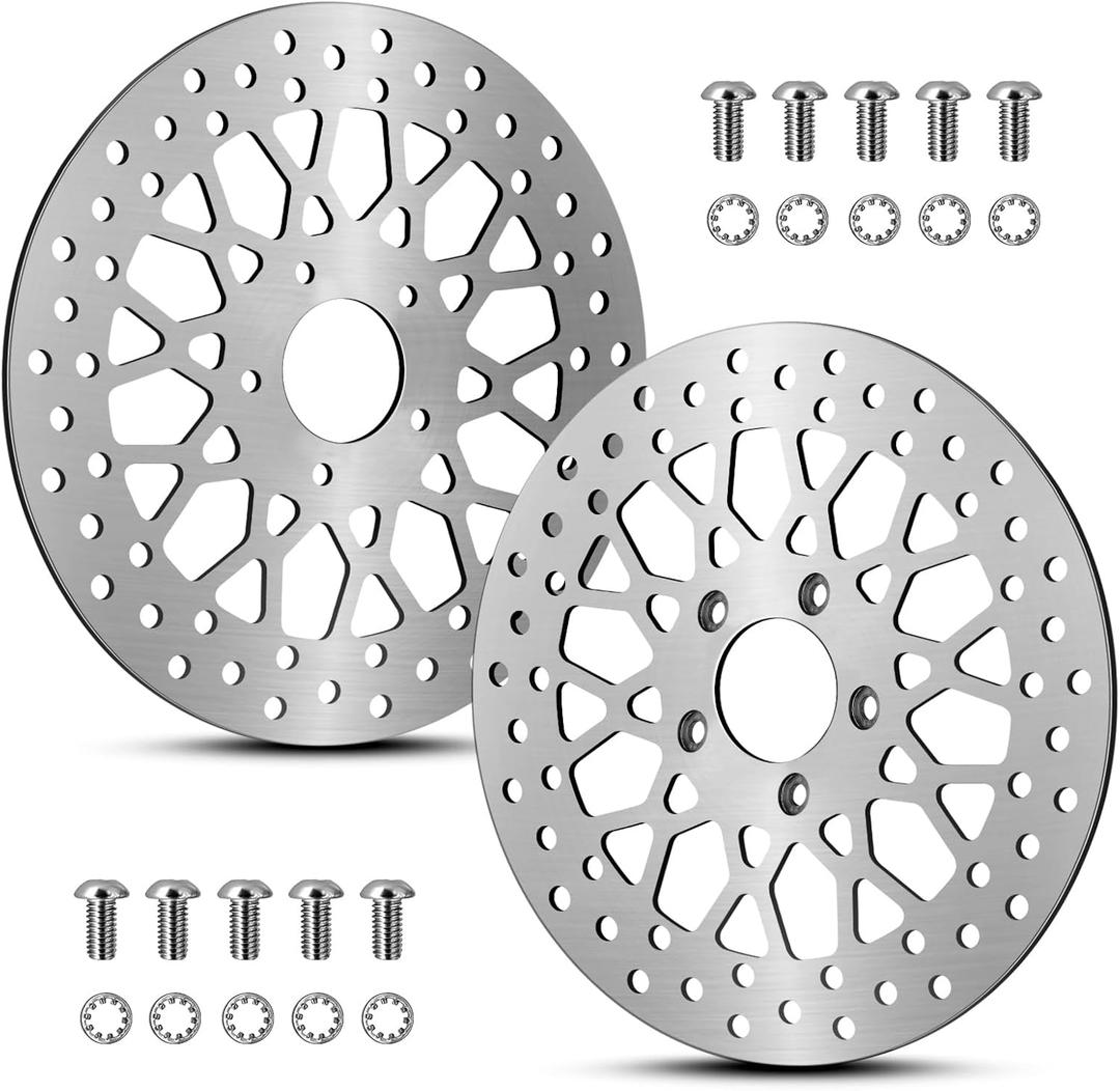 11.8'' Front Brake Pads Set for Touring Road Glide Road King Electra Glide Street Glide Tri Glide Ultra Limited Accessories Front Brake Rotors Kit Brake Disc 2 Pcs