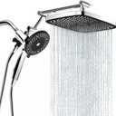 Rain Shower Head with Handheld Spray Combo,High Pressure Filtered Handheld Shower Head with 10-Spray for Bathroom Upgrade,10" Height/Angle Adjustable Bar,71" Long Hose (Silver)