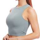Natural Feelings Nudi Sports Bras for Women Removable Padded Yoga Tank Tops Sleeveless Fitness Workout Crop Tops (Gray, XXL)