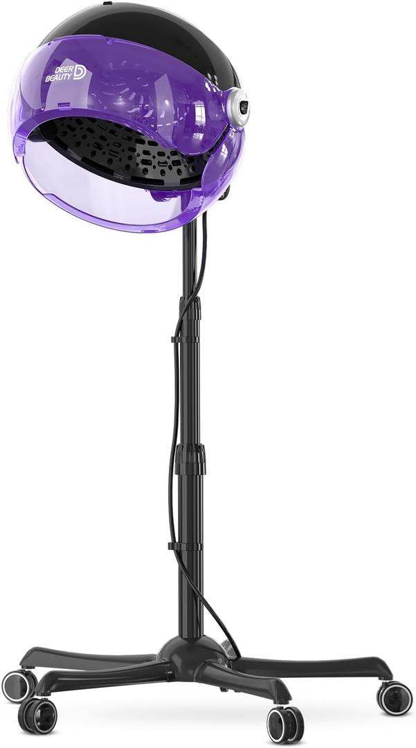 Professional Standing Hair Dryer - 1875W Floor Standing Hooded Dryer Hair Bonnet with Ionic Generator for Professional Salon Station Spa Home Use Hair Drying Treatment Adds Shine Volume (Purple)