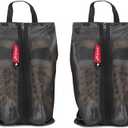 pack all Shoe Bag for Travel, Water-Resistant Shoe Pouch for Gym, Odor-Resistant Soccer Cleats Bag for Sport (Black, 2-Pack)