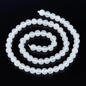 CHGCRAFT 67Pcs 6mm Natural Selenite Beads White Round Loose Gemstone Beads for Bracelet Jewelry Making DIY, 1 Strand 15.7Inch