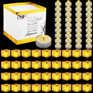 36 Set Chinese Floating Square Paper Lanterns for Wishing Praying Blessing 5. 9 Inch Floating Water Candle Chinese River Paper Lanterns for Wedding Festival Event Party Memorial Sympathy Gifts