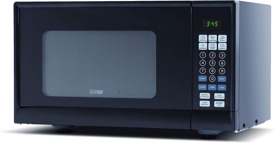 Commercial Chef CHM990B Countertop Microwave Oven, 19.3 x 14.7 x 11.2 Inches, Black