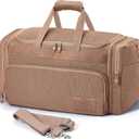 SHOWKOO Duffle Bag for Travel 60L Expandable Canvas Travel Bag Durable Vintage Weekender Overnight Carry On Bag for Men(Khaki)