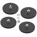 4Pack Mounting Magnets, 130LBS Rubber Coated Neodymium Magnets with M8 Threaded Studs, Non-Slip Strong Mounting Magnet for Led Lighting Bar, Neodymium Magnet Base for Signal Lighting
