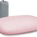 tuphen Camping Pillow Travel Pillow Cooling Memory Foam Pillows for Sleeping Camp Backpacking Airplane Trip Beach Outdoor Lightweight (Pink)