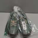 Women's Comfort Walking Shoes, Handstitched Pu Leather Ankle Boots, Green Slip-On Outdoor Flats (8)