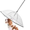 Lesypet Dog Umbrella with Leash for Small Pets, Umbrella for Dogs Fits 20 Back Length Pets