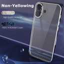 for Apple iPhone 16 Case 6.1-Inch 2024, Yellowing-Resistant Shockproof Phone Bumper Cover, Anti-Scratch with Camera Lens Protector for iPhone 16 Phone Transparent Case (Silver Border)