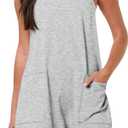 ANRABESS Womens Rompers Summer Casual Loose Sleeveless Overalls Spaghetti Strap Shorts Jumpsuit 2025 Beach Vacation Outfits (Small, Light Grey)