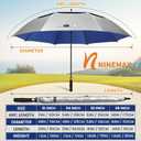 NINEMAX UV Potection Golf Umbrella, 51 Inch UV Umbrellas for Sun Blocking Large Windproof for Rain