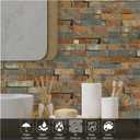 TUOKING 54-Pieces Peel and Stick Backsplash Tiles for Kitchen 4"x 12" PVC Self-Adhesive Subway Matte Faux Stone Wall Panel Brick Stick on Backspalsh for Bathroom(LPM-18-54PCS)