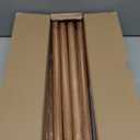 Wood Curtain Rods for Windows 66 to 120 Inch, 1 Inch Wood Grain Ball Adjustable Curtain Rods, Boho Heavy Duty, Farmhouse Rustic Single Window, Brown Drapery Rods Set