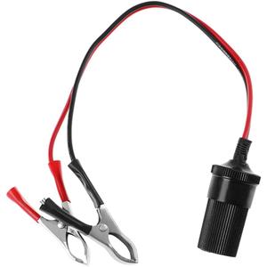 Sylvil Cigarette Lighter Extension Cord, 12V Battery Terminal Clipon Female Cigarette Splitter Plug Extension Socket, Universal Car Accessories with Battery Clamp Connector
