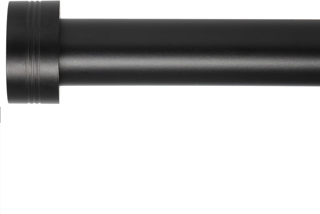 Black Curtain Rods 18 to 88 inches,1 Inch Modern Metal Drapery Rods,Adjustable Heavy Duty Curtain Pole Suitable for Bedrooms and Living Rooms(18"-88"Black)
