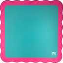 Generic Standard Mahjong Mat (4 Color Combinations) | Scalloped Edges & Bright Colors | 31"" x 31"" (Green Center- Pink Scallop)