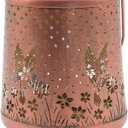 Decorative Solar Garden Lantern, Copper Finish, Hummingbird and Floral Design with LED Projection Light (Bronze Color (4.33in * 4.33 * 11.41))