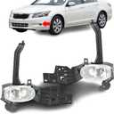 WFLNHB Left and Right Fog Lights Repalcement for Honda Accord Sedan 2008-2010 Fog Light Lamps Clear w/Wiring Kit
