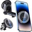 PTz Words for MagSafe Windshield Mount - Magnetic Phone Holder for Car, Suction Cup, High Heat Resistant, Super Strong Magnets, Compatible with iPhone, Galaxy & Other Smartphones