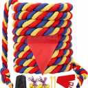 Field Day Tug of War Rope for Kids and Adults, Outdoor Lawn Yard Family Reunion Birthday Party Games, Outside Backyard Camping Picnic Games, Backyard Carnival Games Fun for Team Building Activities (20 Feet, Blue&red&yellow)