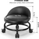 Rolling Stool with Backrest Low Height Rolling Stools, Low Roller Stool Chair, Roller Seats for Home, Office, Garage, Shop, Library