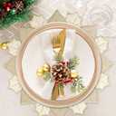 Christmas Placemats Set of 6 Christmas Decorations Indoor Round Placemats for Winter Holiday Party Kitchen Dinning Decorations