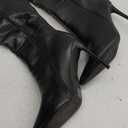 Elisabet Tang 4 inch Women's Knee High Long Boots, Stiletto Tall Pointed Toe Heeled Boot Leather Suede Comfortable Sexy (11, Brave Black)