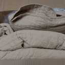 Sanracie Oversized King Bedspread (128"x120"), 100% Cotton Cross Stitch Pattern California King Coverlet Quilt Set 3Pcs Warm Taupe Colored Lightweight Extra Large King Bed Quilt for All Season, Extra Wide Super King