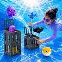 Pool Diving Toys for Kids, Water Swimming Dive Pool Game, Underwater Dive Rescue Toys Set with Storage Fish Box & Floating Animals (3pc/set),Summer DiveRescue Toys for Swim Training, Beach Lake Bath