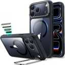 ESR for iPhone 17 Pro Max Case with Stash Stand, Camera Control Cover Compatible with MagSafe, Military-Grade Drop Protection Magnetic Phone Case, Scratch-Resistant Back Cover,Clear Black